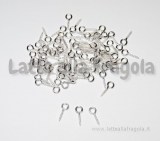 20 pezzi di ganci a vite con occhiello 8x4mm Silver Plated.