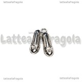 Charm Scarpette 3D in metallo argentato 19x14mm