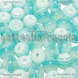 10 Perle in acrilico righe azzurre 8mm