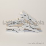 Mollettina in legno bianco 3.5x0.7cm