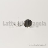 Coppia di basi per orecchini a perno Silver Plated con base per cammei da 12mm