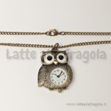 Orologio Gufo 42mm color bronzo con collana 86cm