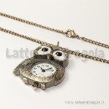 Orologio Gufo 42mm color bronzo con collana 86cm