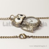 Orologio Gufo 42mm color bronzo con collana 86cm