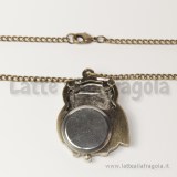 Orologio Gufo 42mm color bronzo con collana 86cm