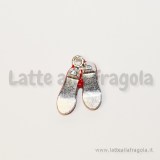 Charm in metallo smaltato paio scarpette rosse Dorothy 19x14mm