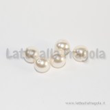 5 Perle in Acrilico Crema 10mm a foro cieco