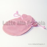 Sacchetto ad anfora in velluto scamosciato rosa 70x90mm